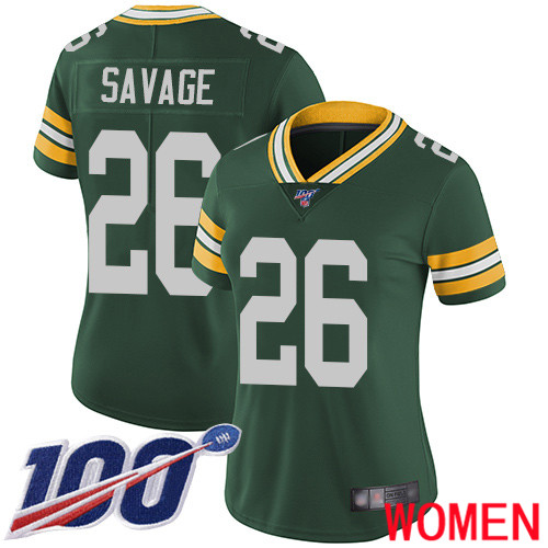 Green Bay Packers Limited Green Women #26 Savage Darnell Home Jersey Nike NFL 100th Season Vapor Untouchable